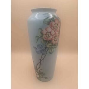 Antique C.T. Carl Tielsch Altwasser Silesia Hand Painted Floral Vase 1900s